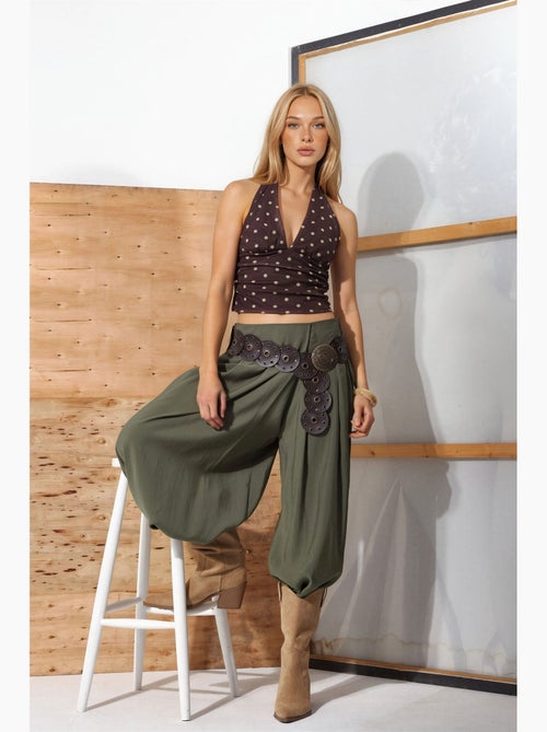 Pantalones palazzo de talle alto y pierna ancha hiccup - Kiabi