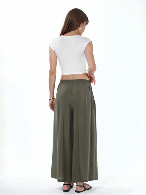 Pantalones palazzo de talle alto y pierna ancha hiccup - Kiabi