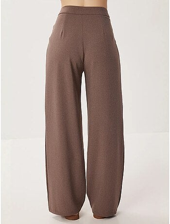 Pantalones palazzo de tiro alto y pernera ancha con cinturón istanbul