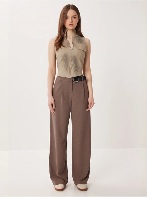 Pantalones palazzo de tiro alto y pernera ancha con cinturón istanbul - Kiabi Pantalones palazzo de tiro alto y pernera ancha con cinturón istanbul - Kiabi