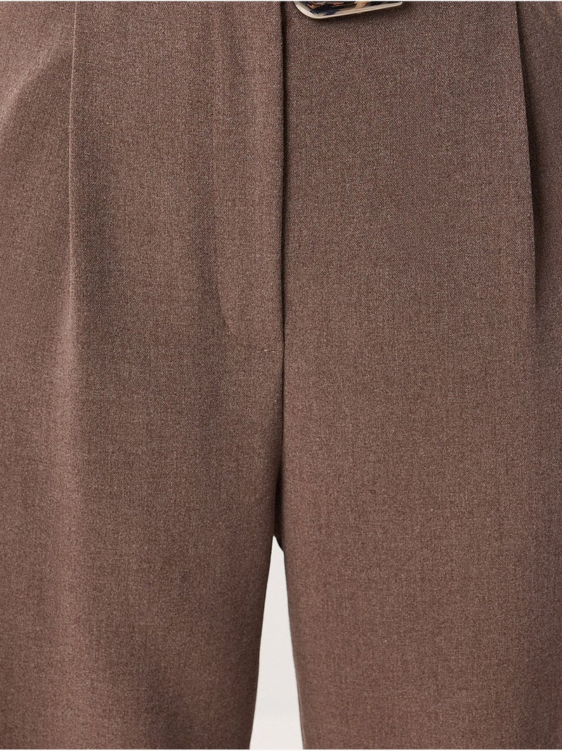 Pantalones palazzo de tiro alto y pernera ancha con cinturón istanbul Taupe - Kiabi