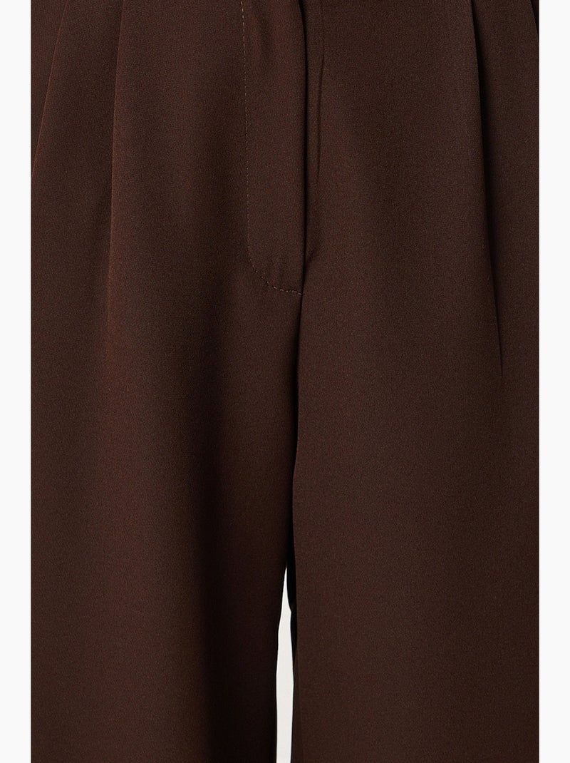 Pantalones palazzo de tiro alto y pernera ancha istanbul Marrón chocolate - Kiabi