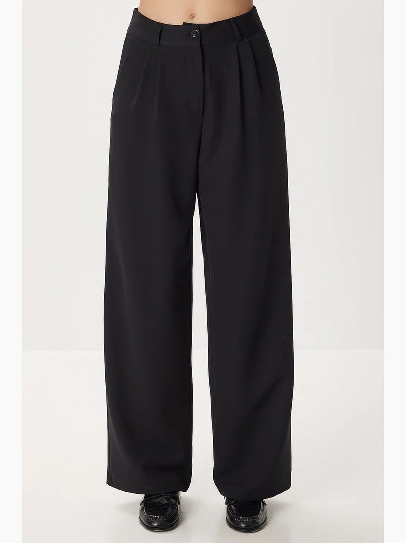 Pantalones palazzo de tiro alto y pernera ancha istanbul Negro - Kiabi