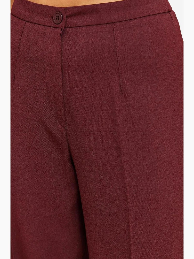 Pantalones palazzo de tiro alto y pernera ancha lucci Rojo burdeos - Kiabi