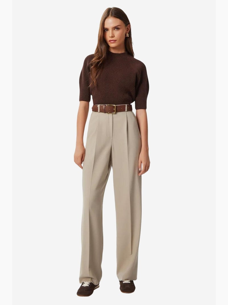 Pantalones palazzo plisados con cierre de cremallera estambul istanbul Beige arcilla - Kiabi