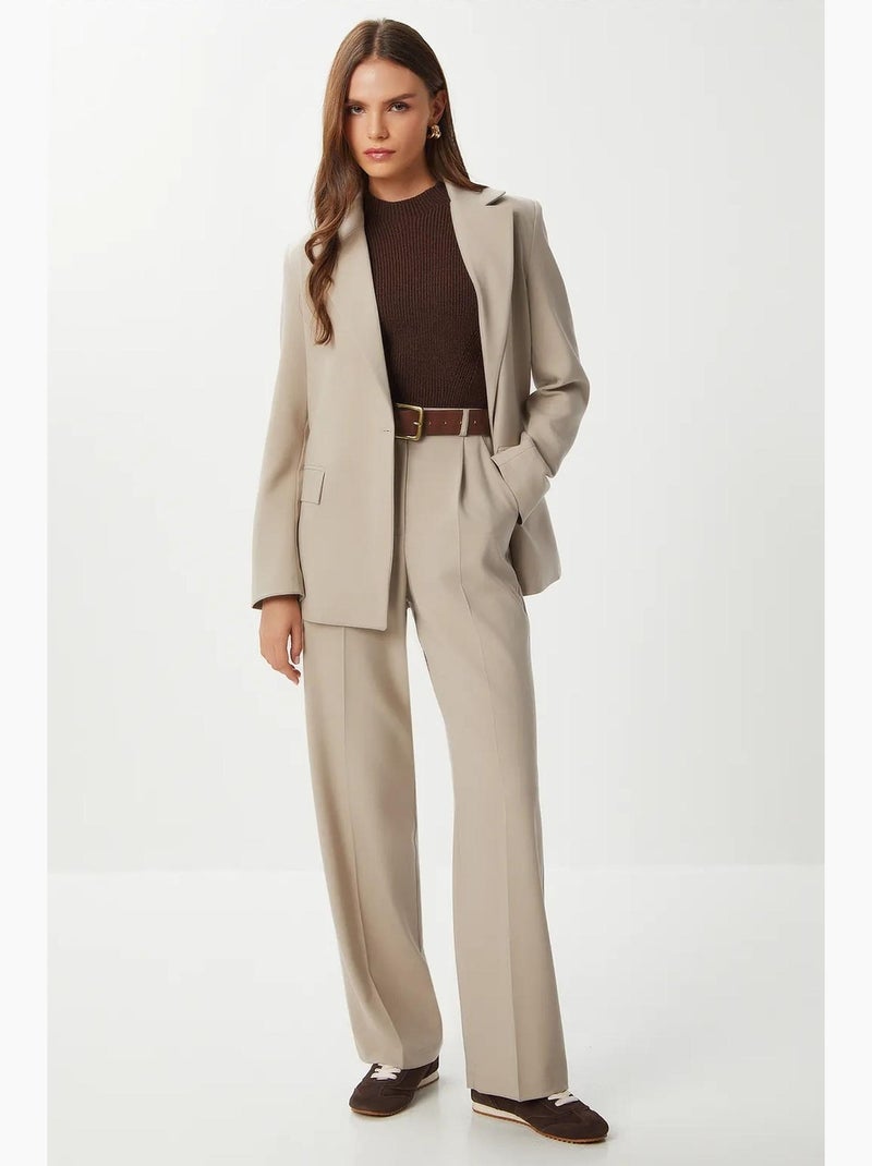Pantalones palazzo plisados con cierre de cremallera estambul istanbul Beige arcilla - Kiabi