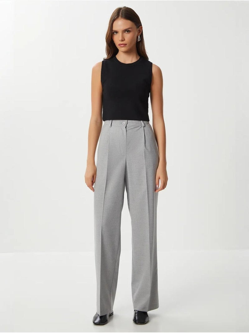 Pantalones palazzo plisados con cierre de cremallera estambul istanbul Gris - Kiabi