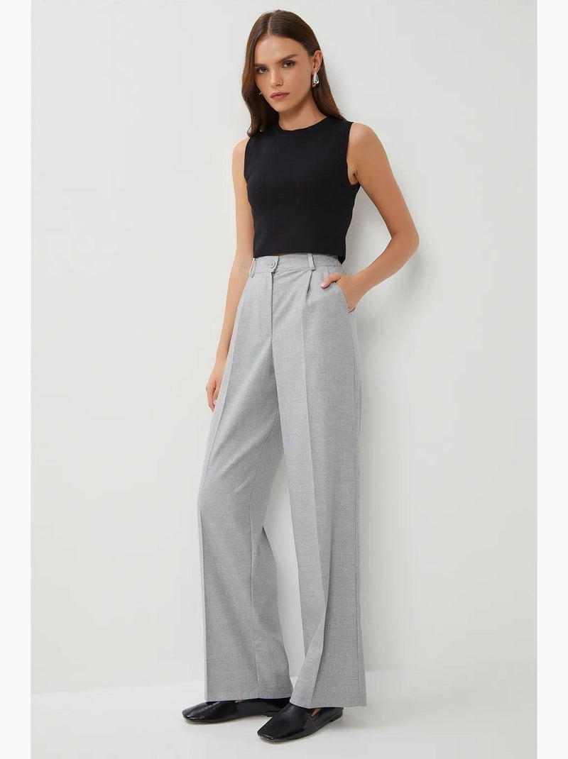 Pantalones palazzo plisados con cierre de cremallera estambul istanbul Gris - Kiabi