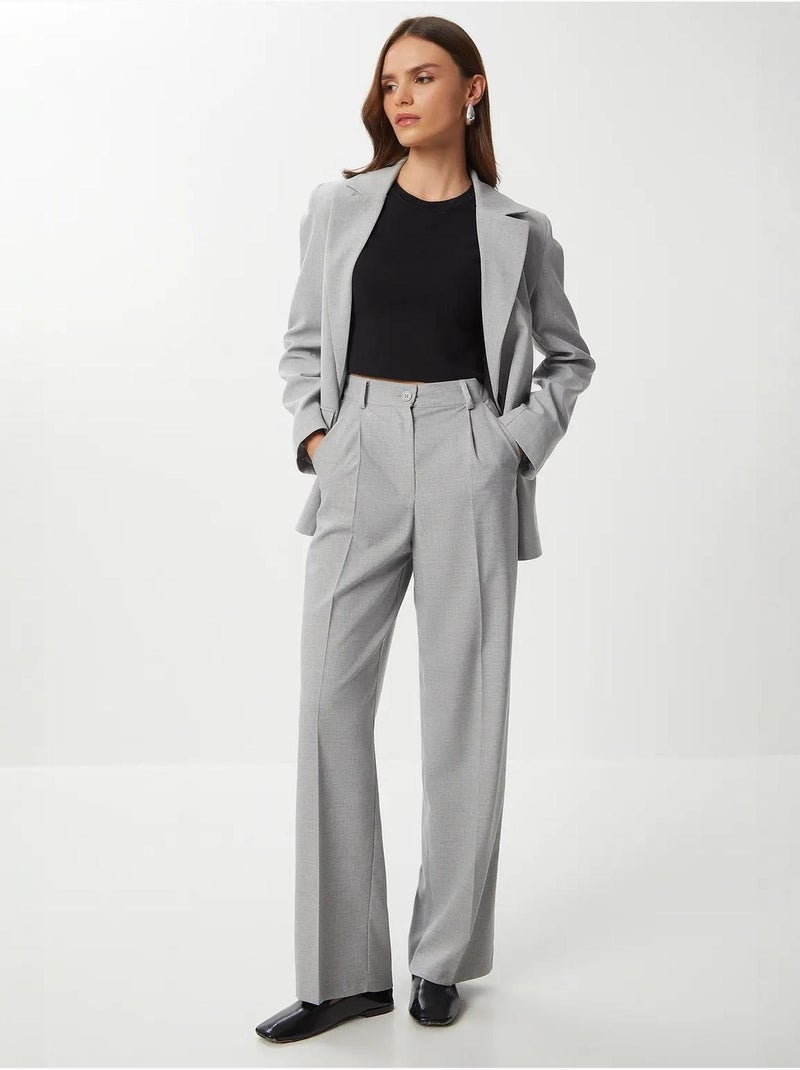Pantalones palazzo plisados con cierre de cremallera estambul istanbul Gris - Kiabi