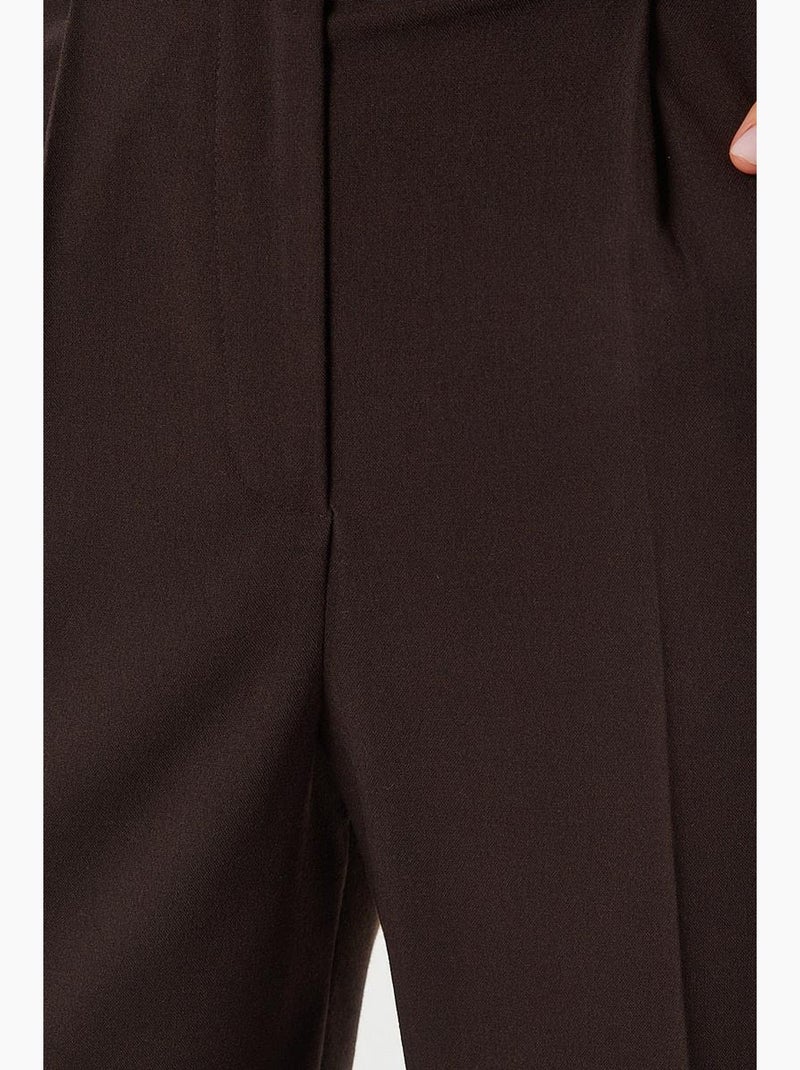 Pantalones palazzo plisados con cierre de cremallera estambul istanbul Marrón chocolate - Kiabi