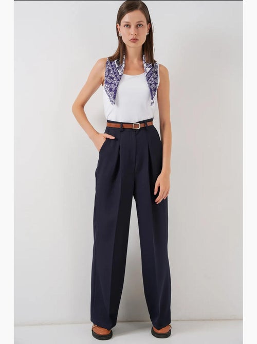 Pantalones palazzo plisados de cintura alta bdart - Kiabi