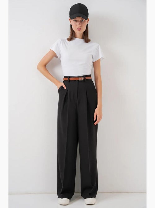Pantalones palazzo plisados de cintura alta bdart - Kiabi