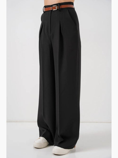Pantalones palazzo plisados de cintura alta bdart - Kiabi