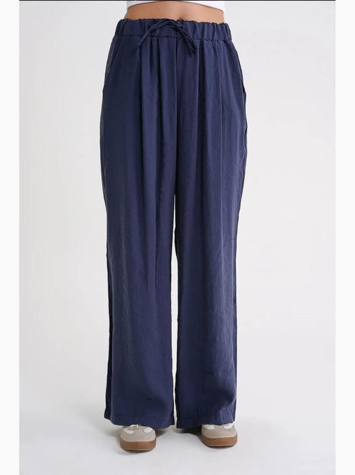 Pantalones palazzo plisados de cintura alta con cordón mixray - Kiabi