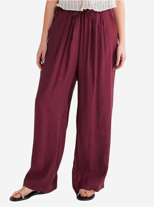Pantalones palazzo plisados de cintura alta con cordón mixray - Kiabi Pantalones palazzo plisados de cintura alta con cordón mixray - Kiabi
