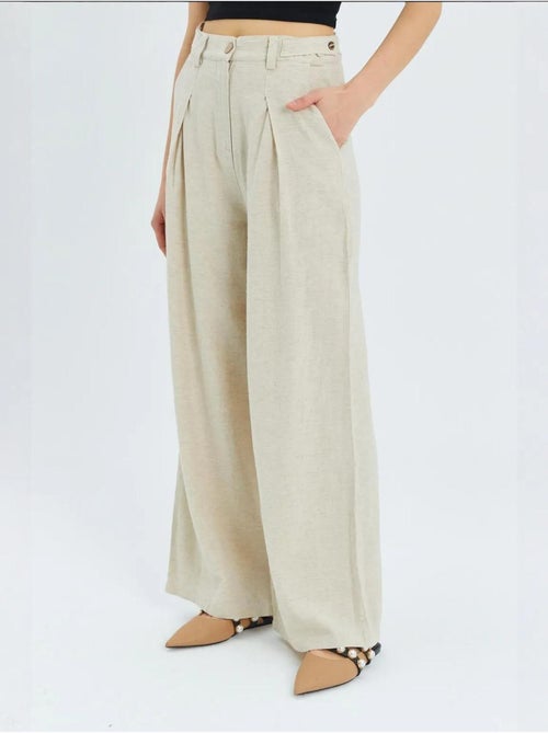 Pantalones palazzo plisados de cintura alta mixray - Kiabi Pantalones palazzo plisados de cintura alta mixray - Kiabi