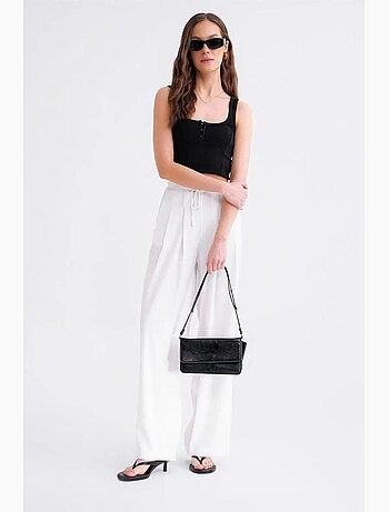Pantalones palazzo plisados de cintura alta mixray