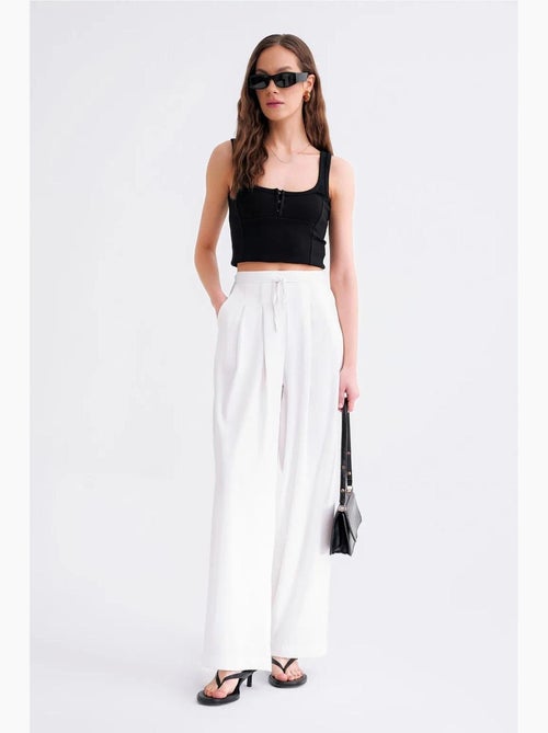 Pantalones palazzo plisados de cintura alta mixray - Kiabi