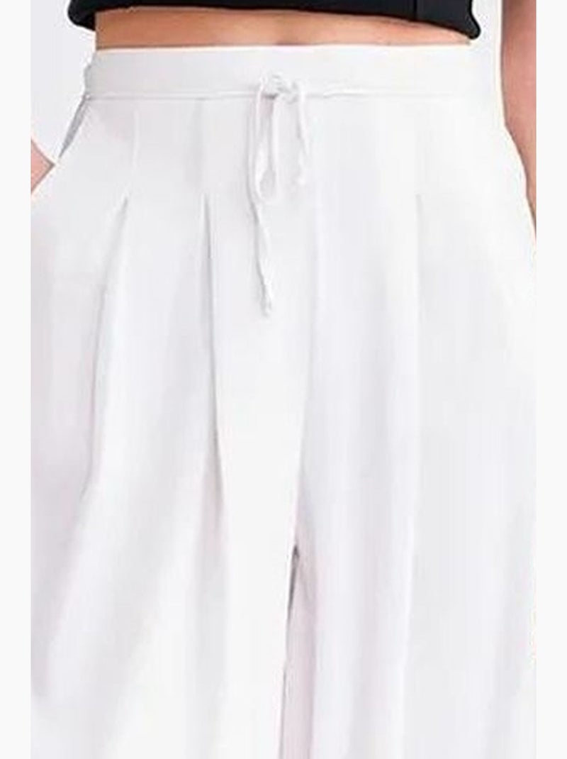 Pantalones palazzo plisados de cintura alta mixray Blanco roto - Kiabi
