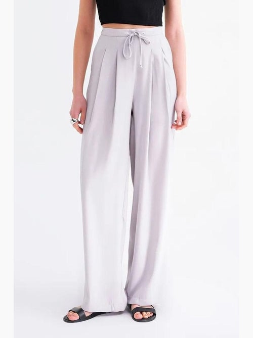 Pantalones palazzo plisados de cintura alta mixray - Kiabi