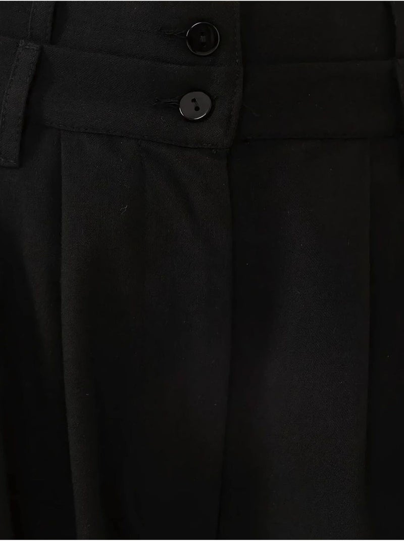 Pantalones palazzo plisados de cintura alta Negro - Kiabi