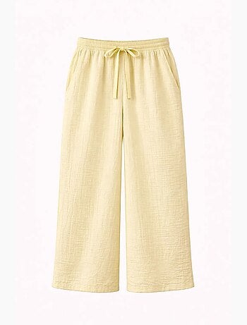 Pantalones palazzo texturizados de cintura alta mixray