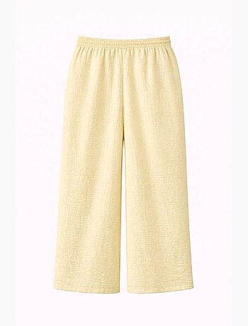 Pantalones palazzo texturizados de cintura alta mixray