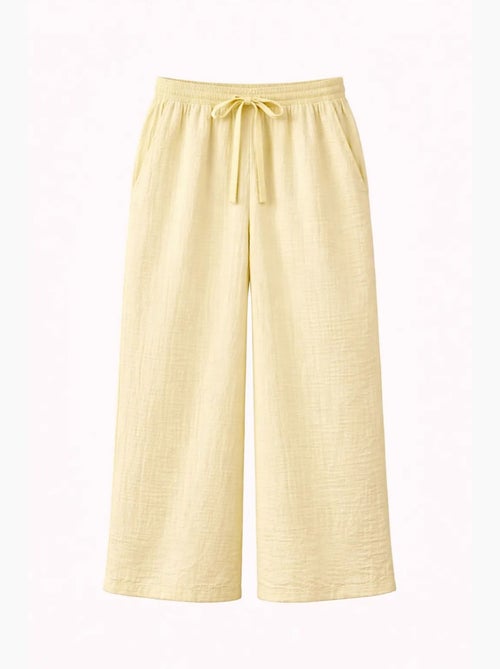 Pantalones palazzo texturizados de cintura alta mixray - Kiabi Pantalones palazzo texturizados de cintura alta mixray - Kiabi