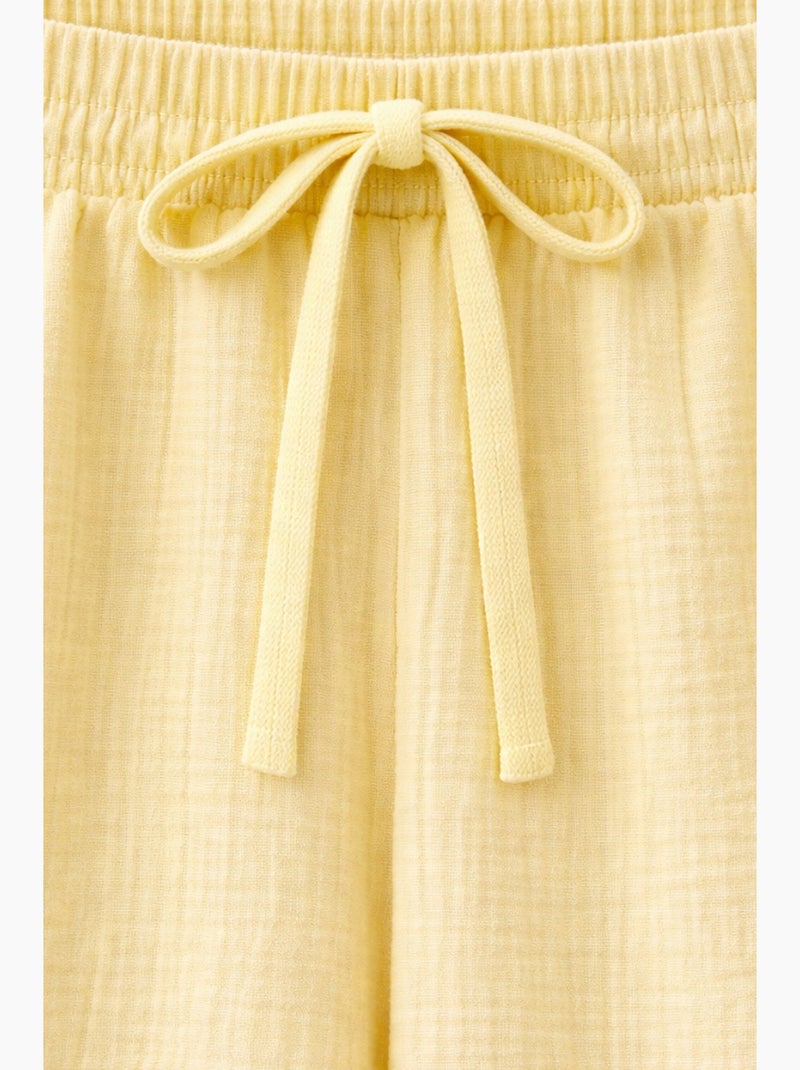 Pantalones palazzo texturizados de cintura alta mixray Amarillo limón - Kiabi