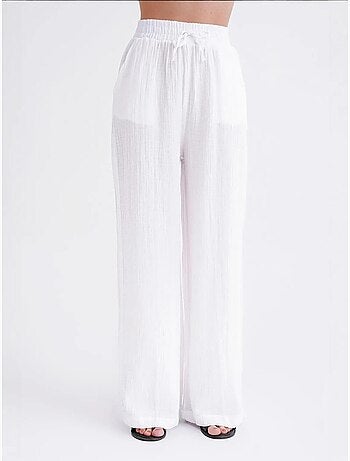 Pantalones palazzo texturizados de cintura alta mixray