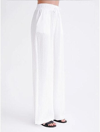Pantalones palazzo texturizados de cintura alta mixray