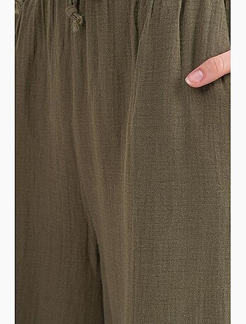 Pantalones palazzo texturizados de cintura alta mixray