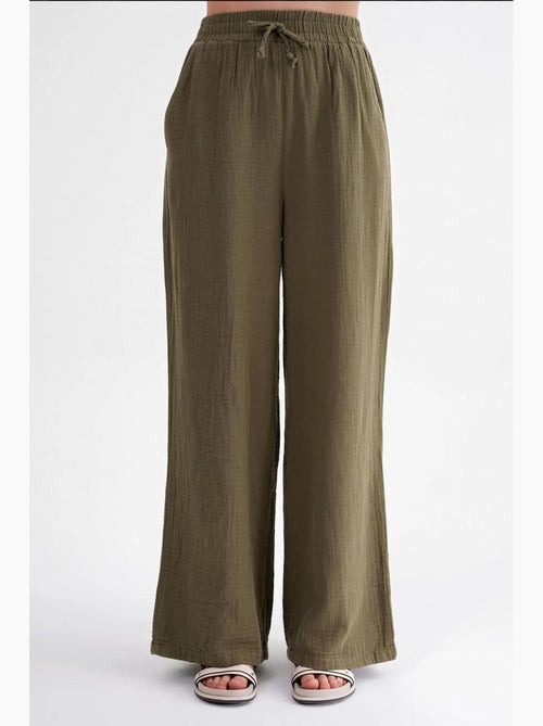 Pantalones palazzo texturizados de cintura alta mixray - Kiabi