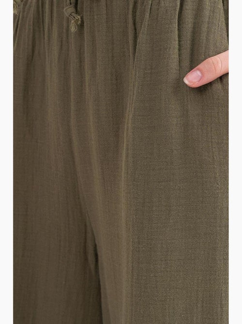 Pantalones palazzo texturizados de cintura alta mixray - Kiabi