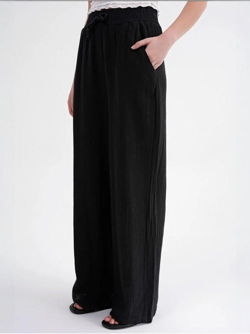 Pantalones palazzo texturizados de cintura alta mixray - Kiabi