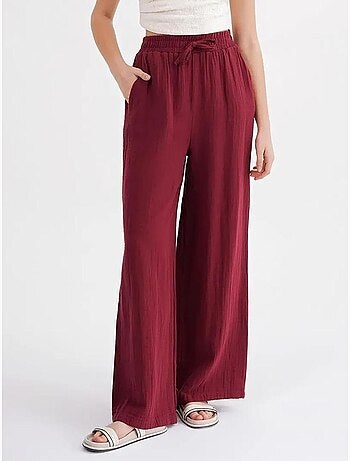 Pantalones palazzo texturizados de cintura alta mixray