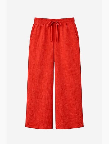Pantalones palazzo texturizados de cintura alta mixray