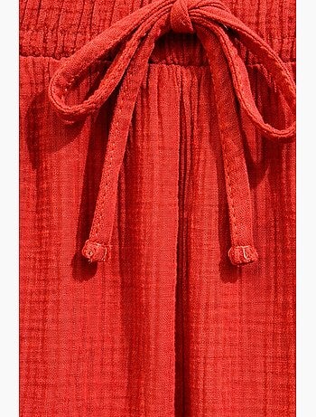 Pantalones palazzo texturizados de cintura alta mixray