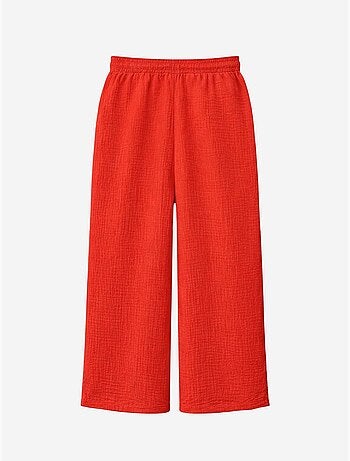 Pantalones palazzo texturizados de cintura alta mixray