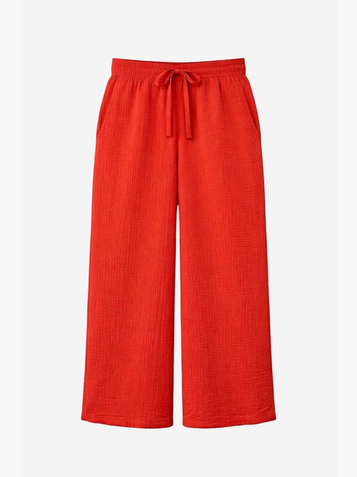 Pantalones palazzo texturizados de cintura alta mixray - Kiabi Pantalones palazzo texturizados de cintura alta mixray - Kiabi