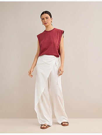 Pantalones pareo de lino, mo fashion