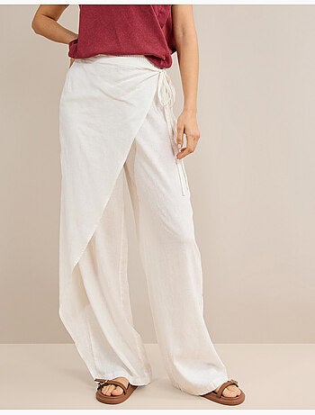 Pantalones pareo de lino, mo fashion