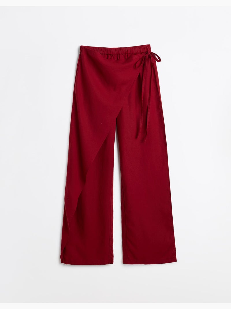 Pantalones pareo de lino, mo fashion Rojo - Kiabi