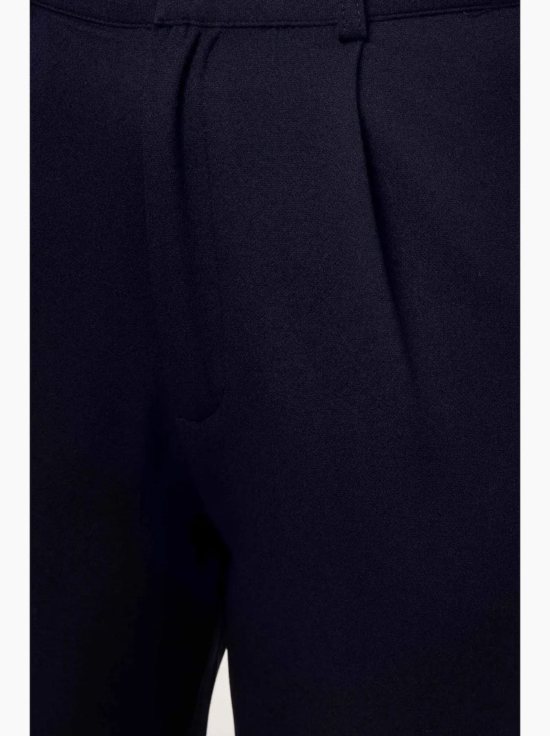 Pantalones plisados de cintura alta con pernera ancha hiccup Azul - Kiabi