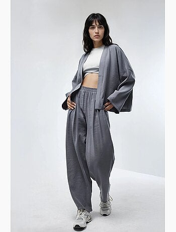 Pantalones plisados de pierna ancha busem