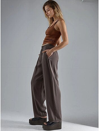 Pantalones plisados de pierna ancha busem