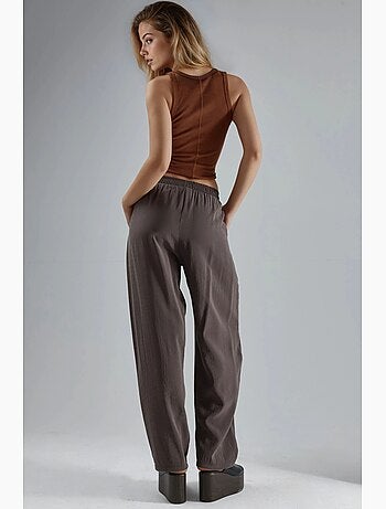 Pantalones plisados de pierna ancha busem