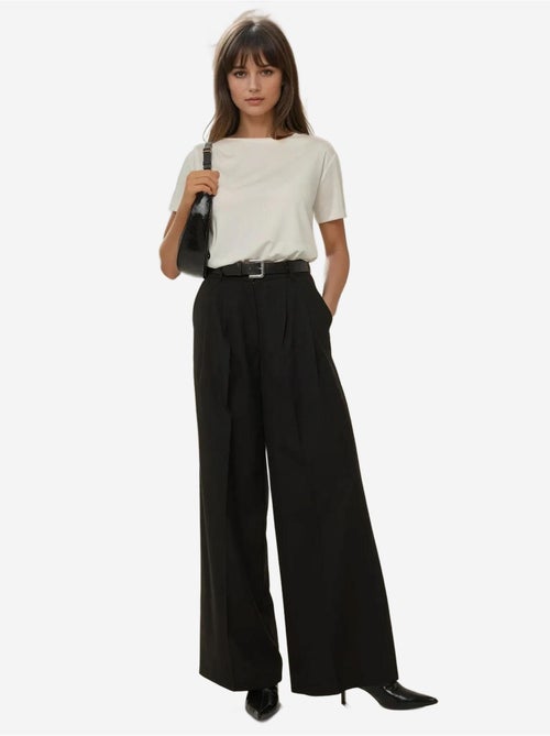 Pantalones plisados de pierna ancha hiccup - Kiabi Pantalones plisados de pierna ancha hiccup - Kiabi