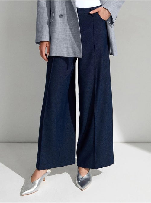 Pantalones plisados de tiro alto y pernera ancha dilvin - Kiabi Pantalones plisados de tiro alto y pernera ancha dilvin - Kiabi