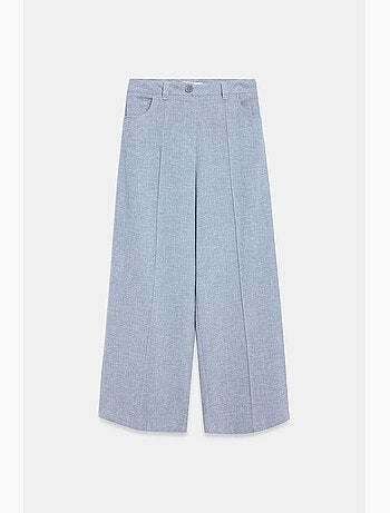 Pantalones plisados de tiro alto y pernera ancha dilvin